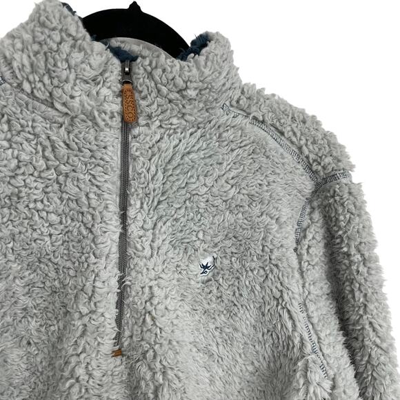 Southern Shirt Quarter Zip Sherpa Pullover Gray Womens Small - Picture 2 of 4